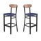 Flash Furniture Blue Vinyl Barstool with Natural Wood Back, 2PK 2-XU-DG6V6BLV-NAT-GG - alternate 2